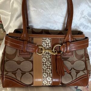 Coach Brown and Tan Satchel